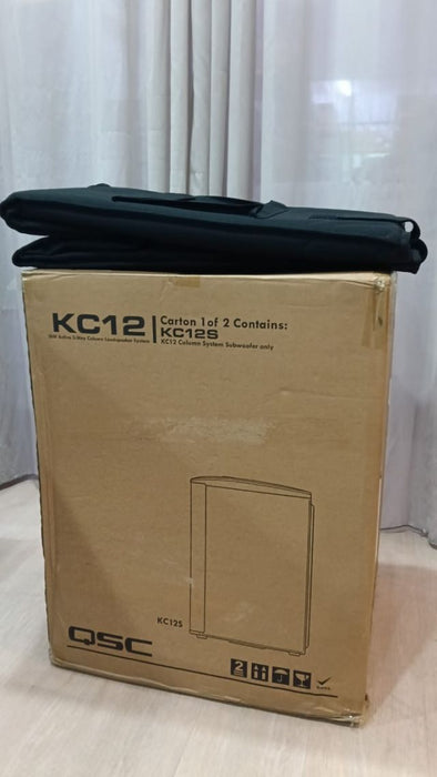 B STOCK (BS-705) QSC KC12 3000W Active 3-Way Portable Column-Array PA System with Subwoofer - Black