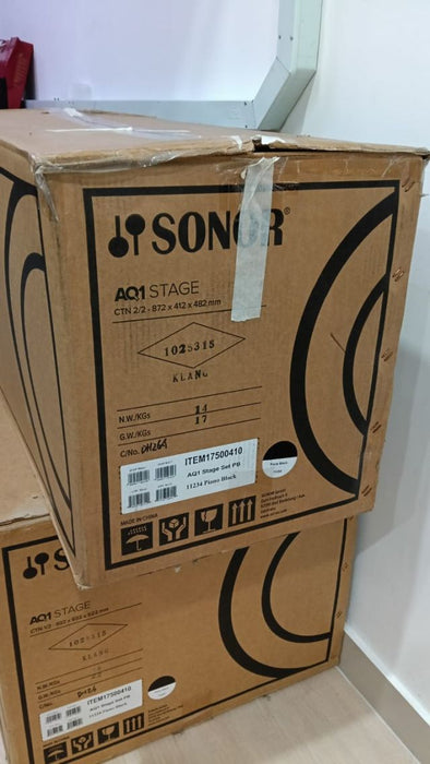B STOCK (BS-732) Sonor AQ1 Stage 5-Piece Acoustic Drum Set with Hardware - 22 Inch Bass Drum - Piano Black