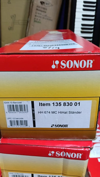 B STOCK (BS-738) Sonor HH 674 MC HiHat Stand, Double Braced, Base Plate, Adjustable Spring Tension, Independantly rotateable 3rd Leg, 3 Legs