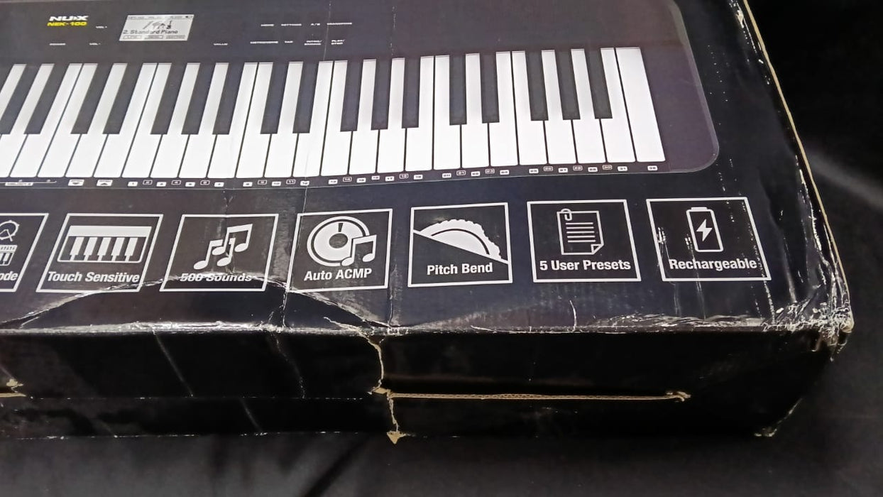 B STOCK (BS-740) NUX NEK-100 61 Keys Portable Digital Electronic Keyboard with Touch Response and Bluetooth