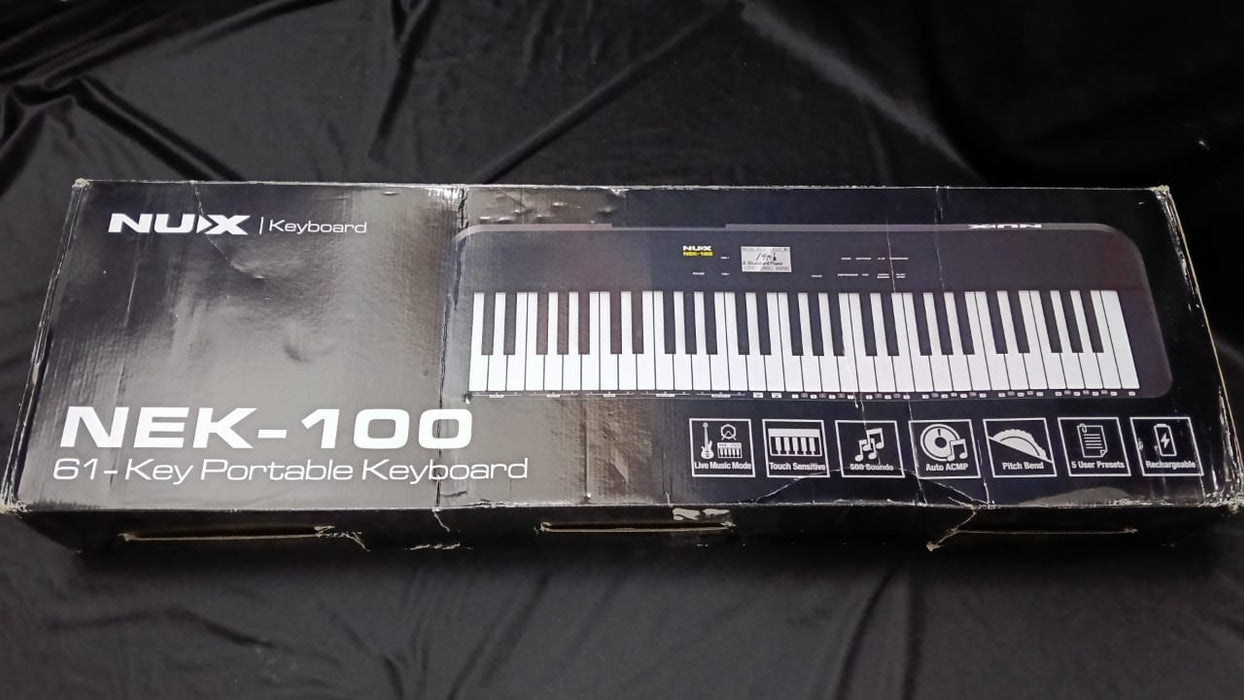 B STOCK (BS-740) NUX NEK-100 61 Keys Portable Digital Electronic Keyboard with Touch Response and Bluetooth