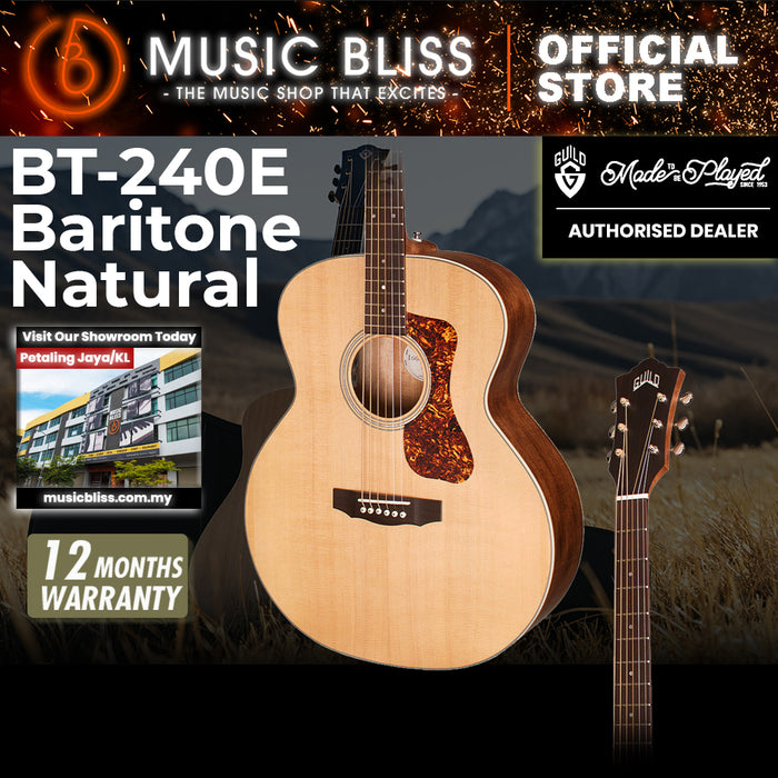 Guild BT-240E Baritone Acoustic-electric Guitar - Natural, Solid Spruce Top, Mahogany Back & Sides