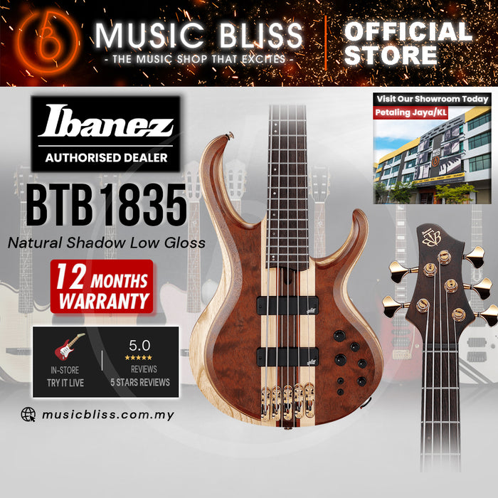 Ibanez Premium BTB1835 Electric Bass Guitar - Natural Shadow Low Gloss