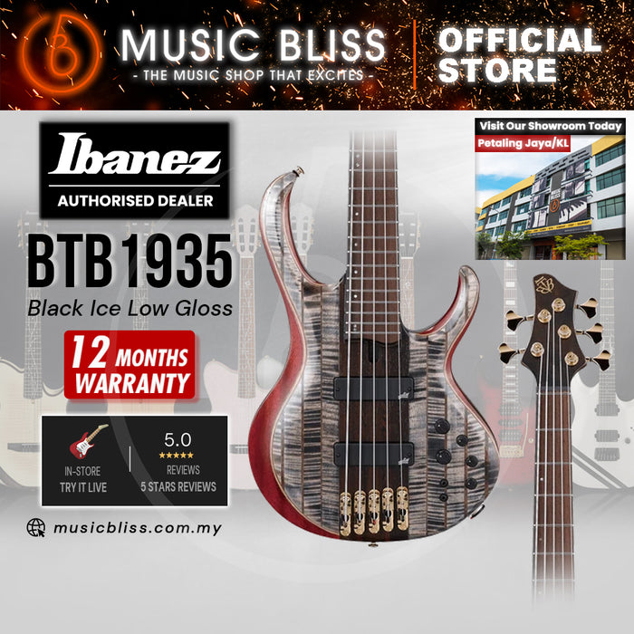 Ibanez Premium BTB1935 Electric Bass Guitar - Black Ice Low Gloss