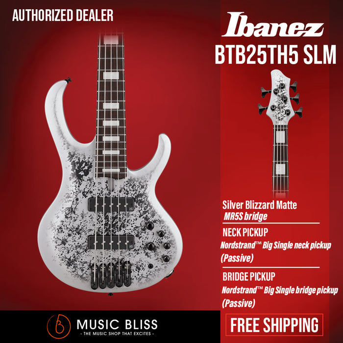 Ibanez BTB25TH5 Bass Guitar - Silver Blizzard Matte - Music Bliss Malaysia