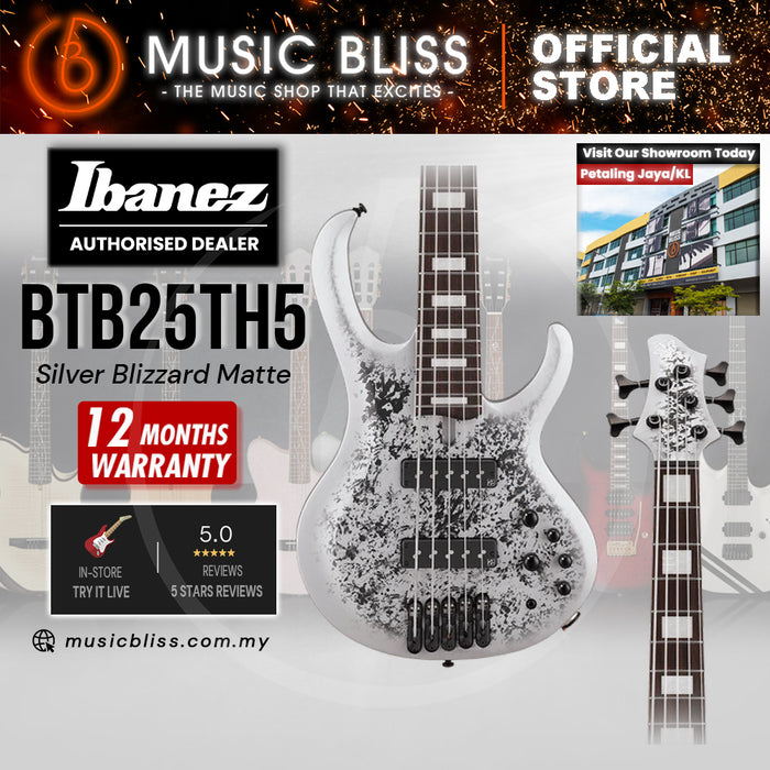 Ibanez BTB25TH5 Electric Bass Guitar - Silver Blizzard Matte