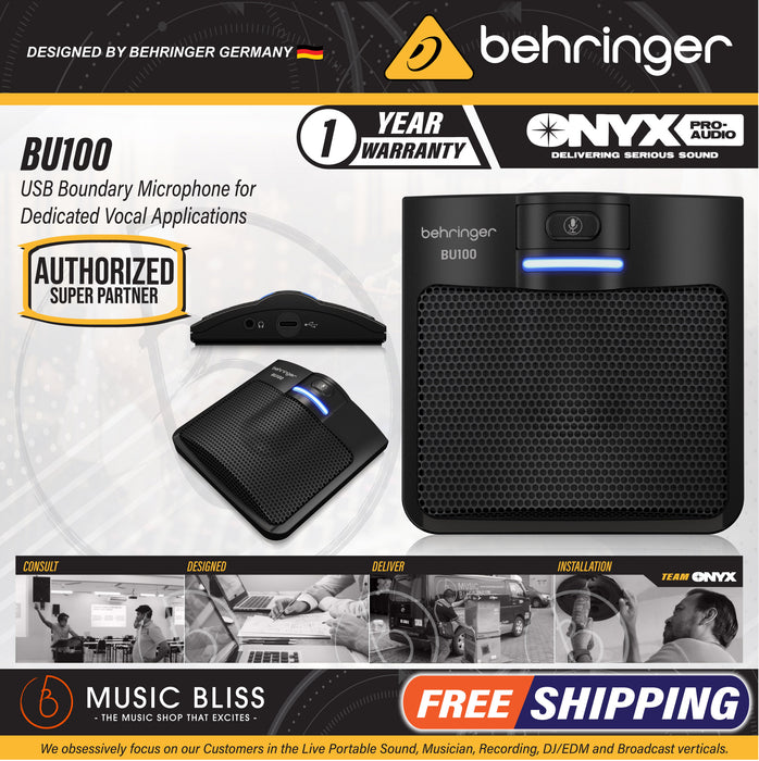 Behringer BU-100 USB Boundary Microphone for Dedicated Vocal Applications - Music Bliss Malaysia
