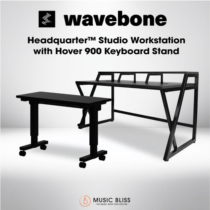 Wavebone Headquarter Studio Workstation Desk with Hover 900 (Black) - Music Bliss Malaysia