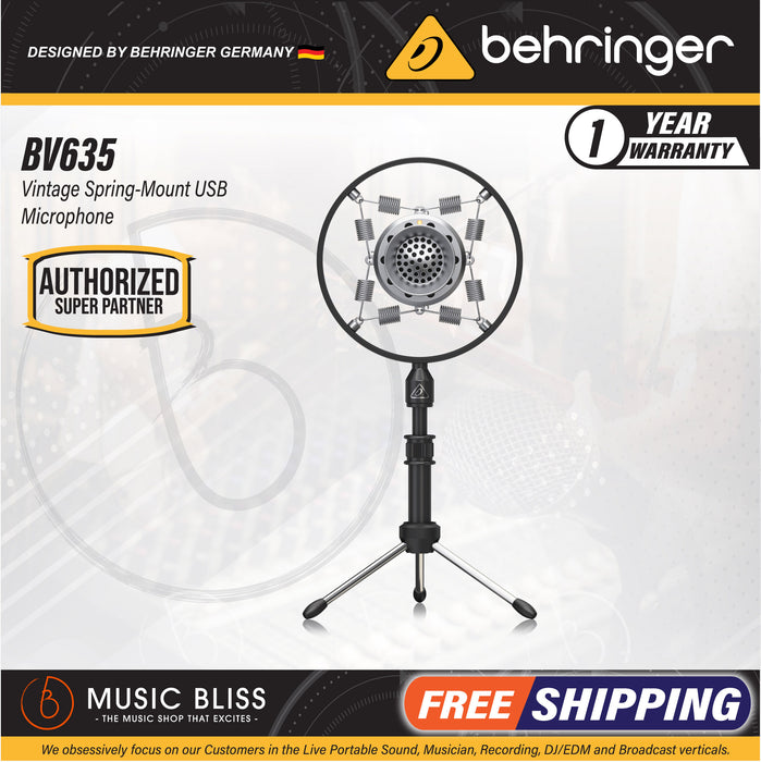 Behringer BV635 Vintage Spring Mount USB Microphone - Music Bliss Malaysia