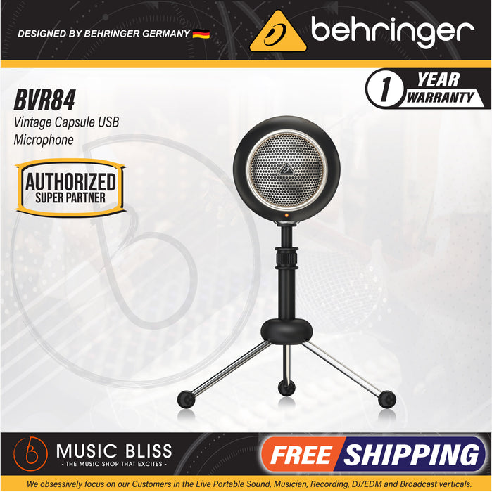 Behringer BVR84 Vintage Capsule USB Microphone - Music Bliss Malaysia