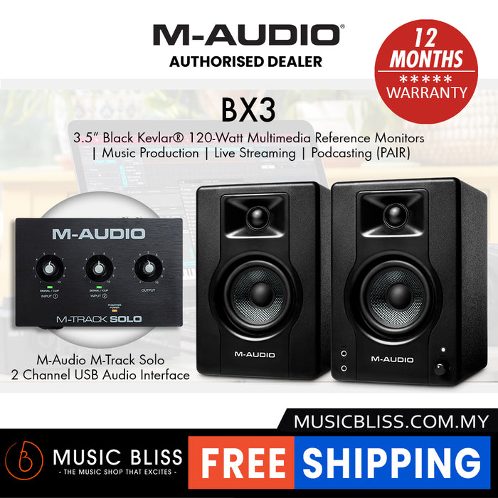M-Audio BX3 Graphite 3.5-inch Active Studio Monitors - Pair