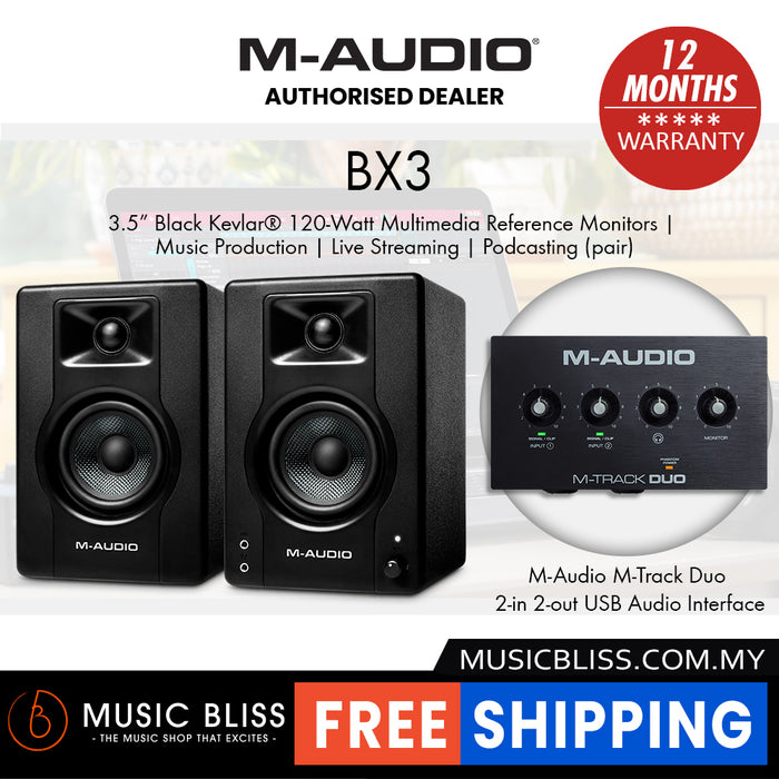 M-Audio BX3 Graphite 3.5-inch Active Studio Monitors - Pair