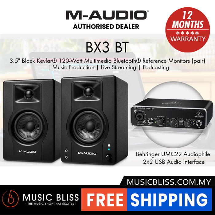 M-Audio BX3 BT 3.5-inch Bluetooth Multimedia Monitors - Pair