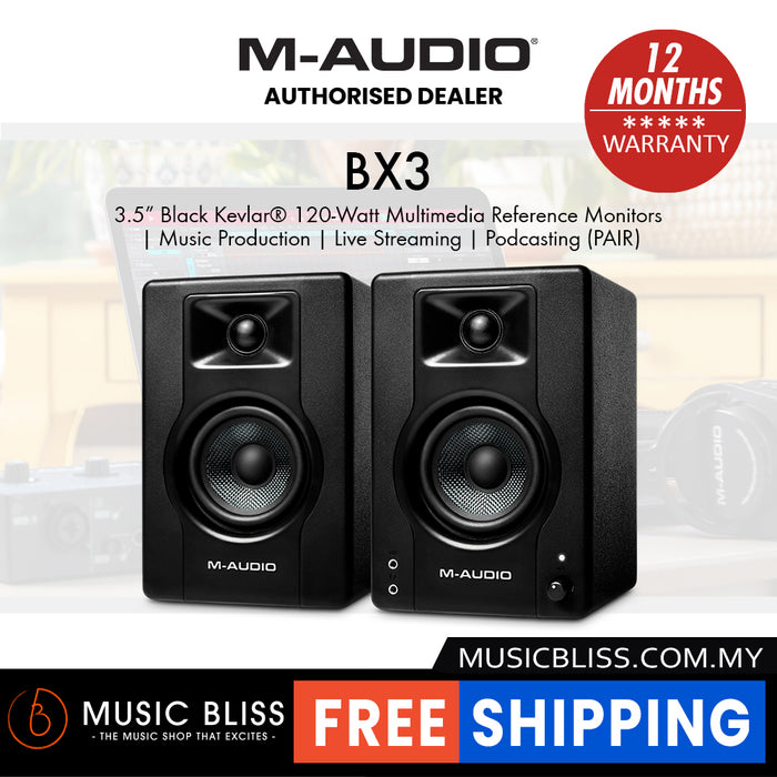 M-Audio BX3 Graphite 3.5-inch Active Studio Monitors - Pair