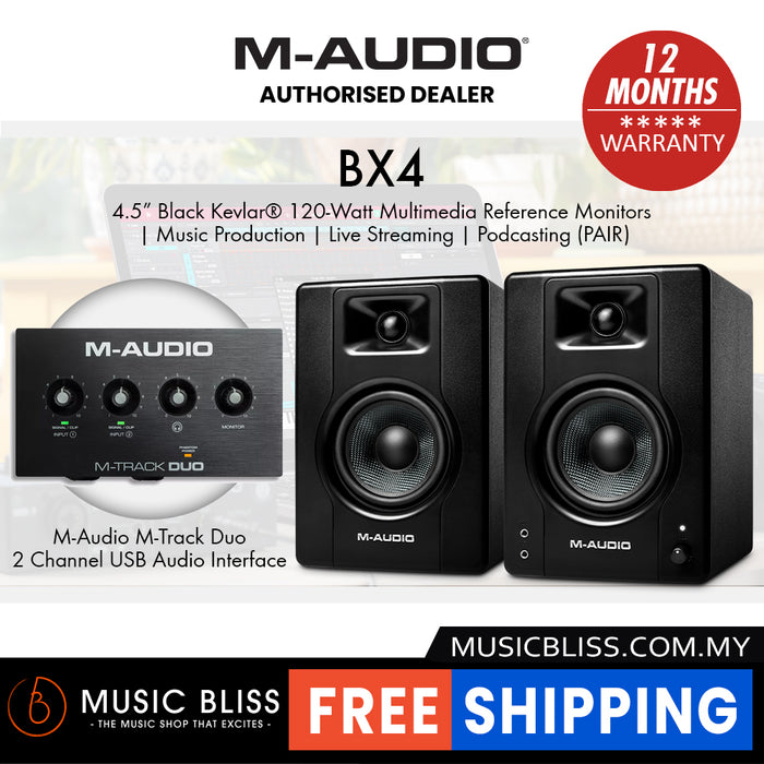 M-Audio BX4 Graphite 4.5-inch Active Studio Monitors - Pair