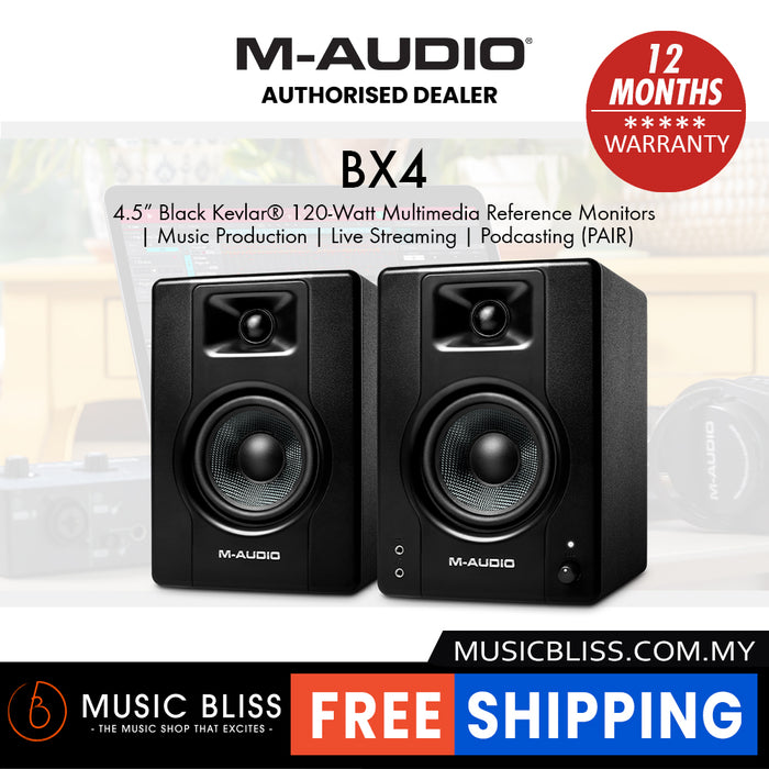 M-Audio BX4 Graphite 4.5-inch Active Studio Monitors - Pair