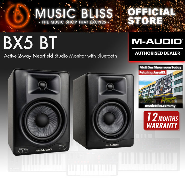 M-Audio BX5 BT 5 inch DSP-Enhanced, Desktop Powered Studio Monitor Pair with Bluetooth and App Control - Pair