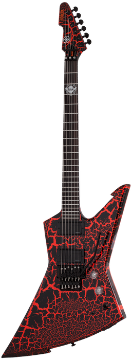 Schecter Balsac E-1 FR Electric Guitar - Black Orange Crackle