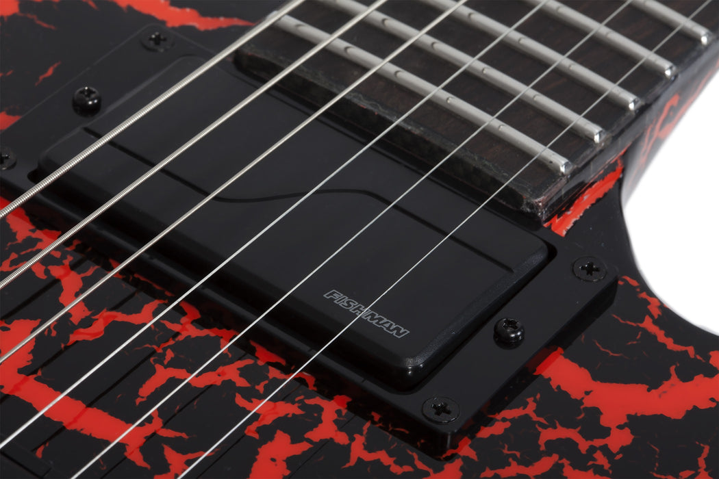 Schecter Balsac E-1 FR Electric Guitar - Black Orange Crackle