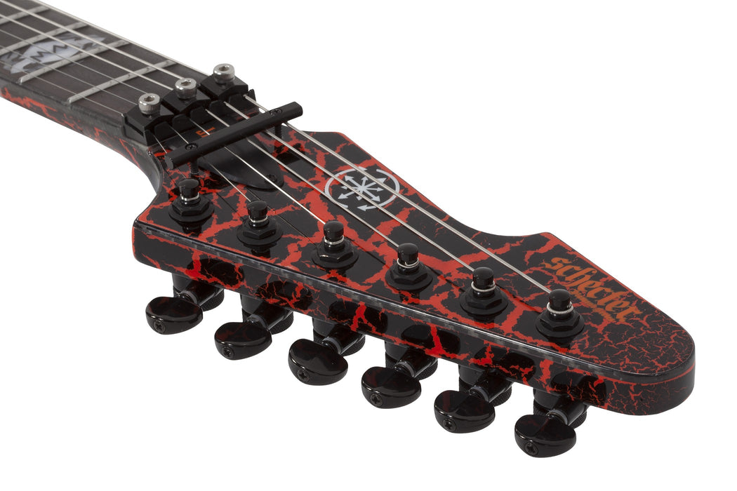 Schecter Balsac E-1 FR Electric Guitar - Black Orange Crackle