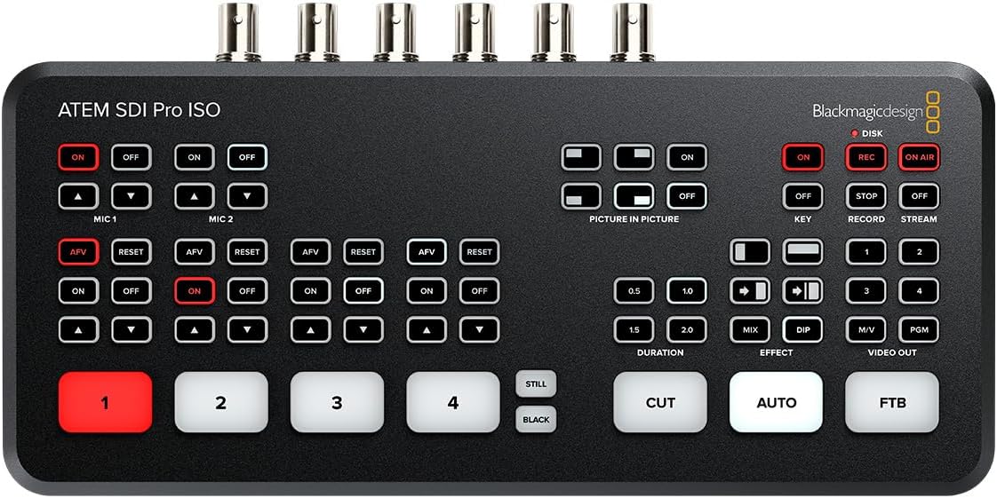 Blackmagic Design ATEM SDI Pro ISO Video Production Studio with 5-stream Recording Engine