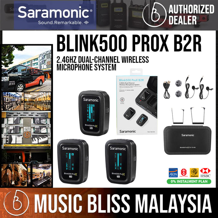 Saramonic Blink500 ProX B2R 2.4GHz Dual-Channel Wireless Microphone System - Music Bliss Malaysia