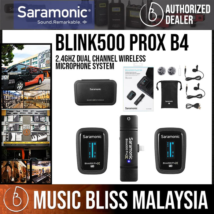 Saramonic Blink500 ProX B4 2.4GHz Dual Channel Wireless Microphone System - Music Bliss Malaysia