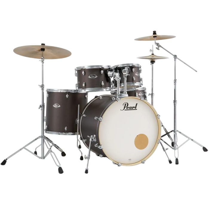 Pearl Export EXX 5-Piece Drum Set with Hardware, Drumstick and Throne - 22 Inch Bass Drum - Brushed Bronze