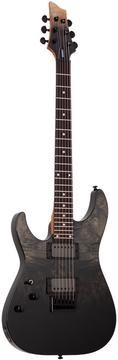 Schecter C-1 Standard Left-Handed Electric Guitar - Black Fade Burst Burl