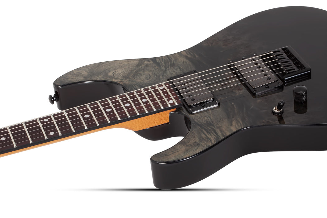 Schecter C-1 Standard Left-Handed Electric Guitar - Black Fade Burst Burl