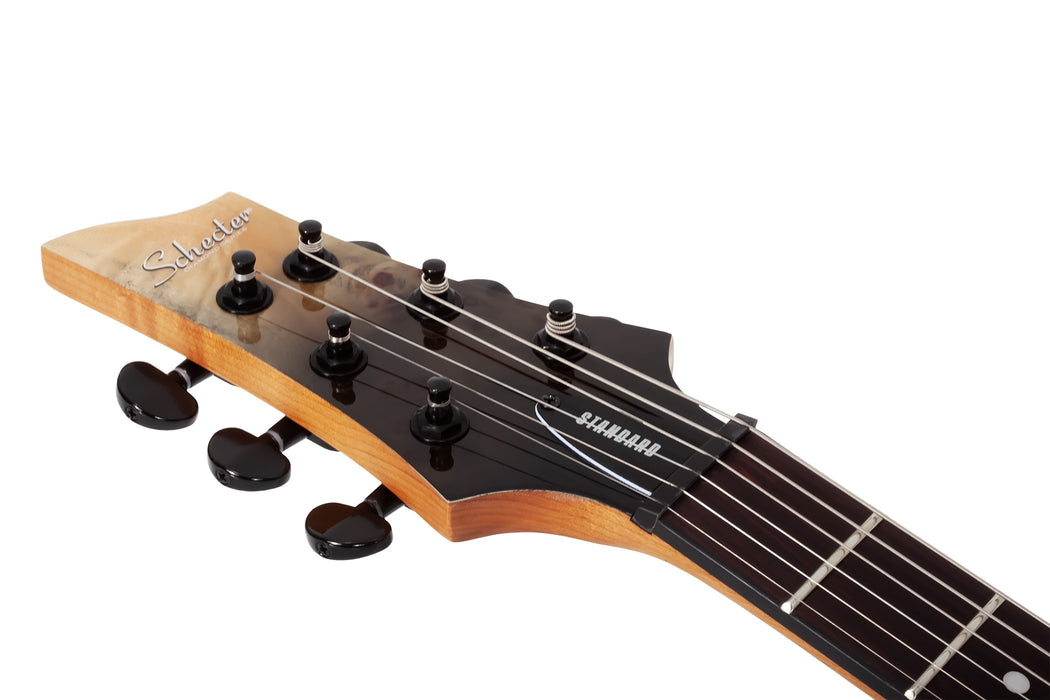Schecter C-1 Standard Left-Handed Electric Guitar - Black Fade Burst Burl
