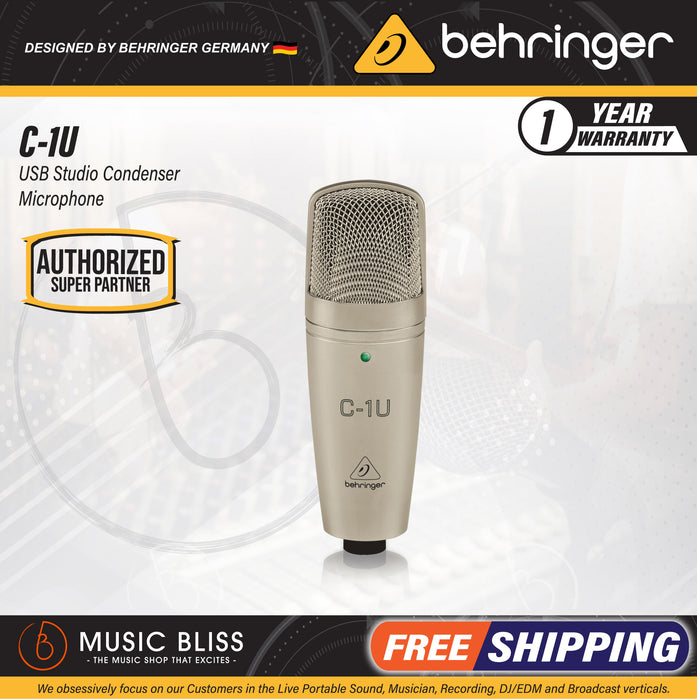 Behringer C-1U Studio Condenser USB Microphone - Music Bliss Malaysia