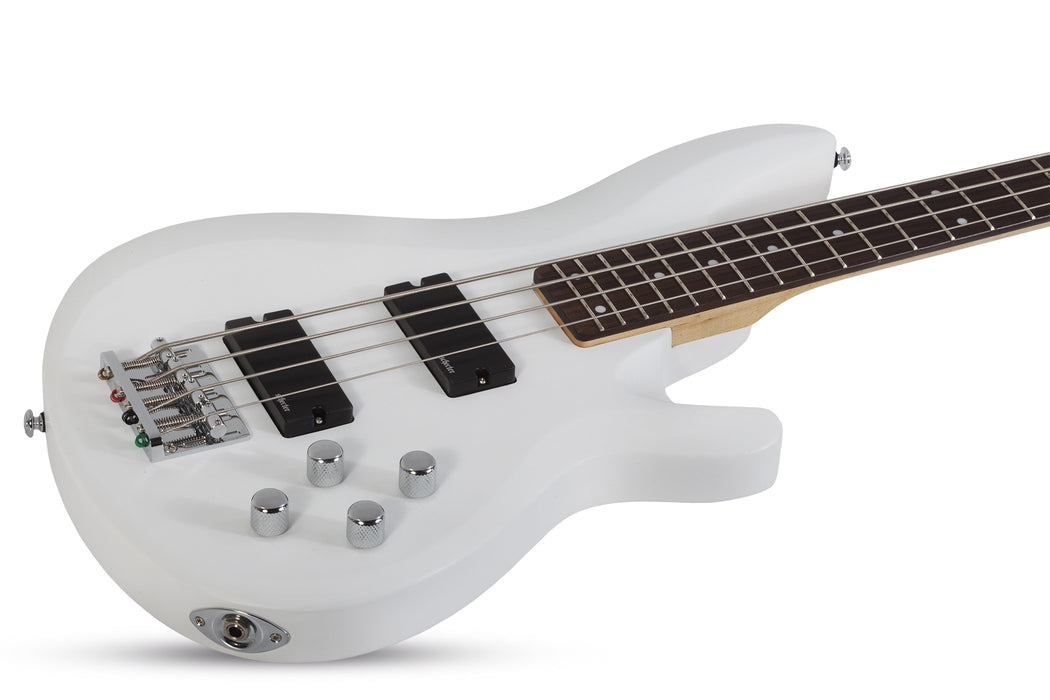 Schecter C-4 Deluxe Electric Bass Guitar - Satin White