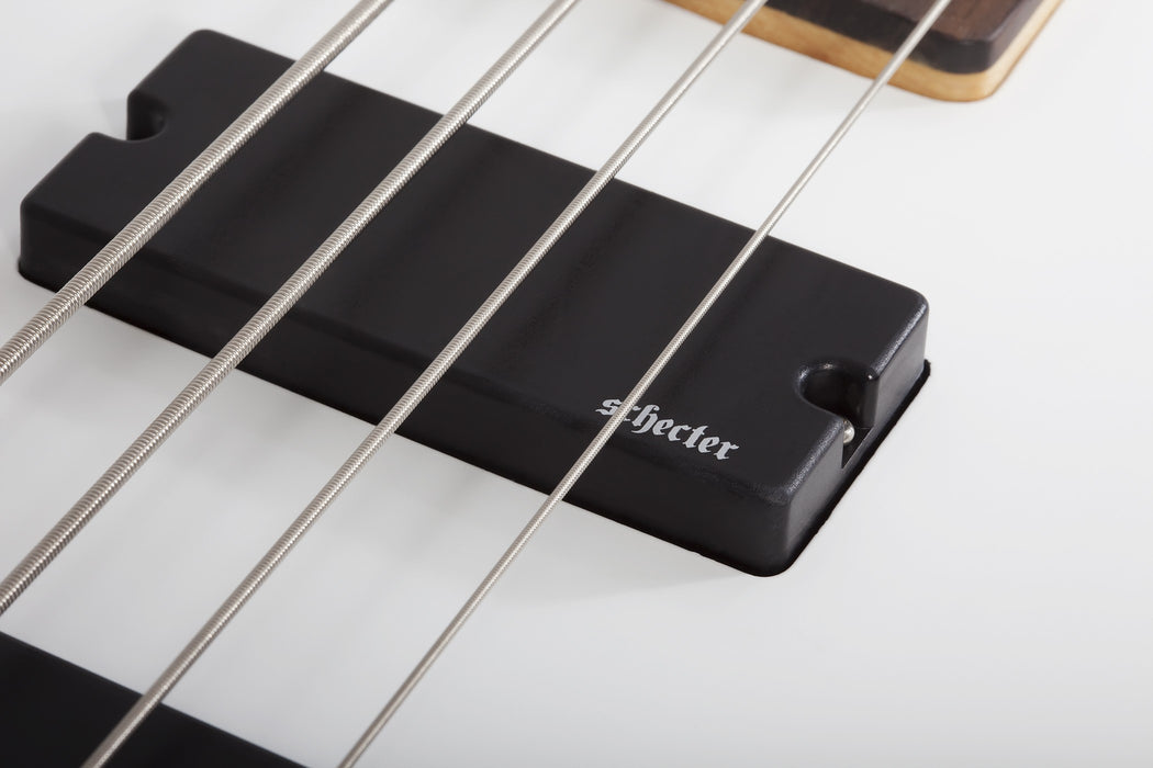 Schecter C-4 Deluxe Electric Bass Guitar - Satin White
