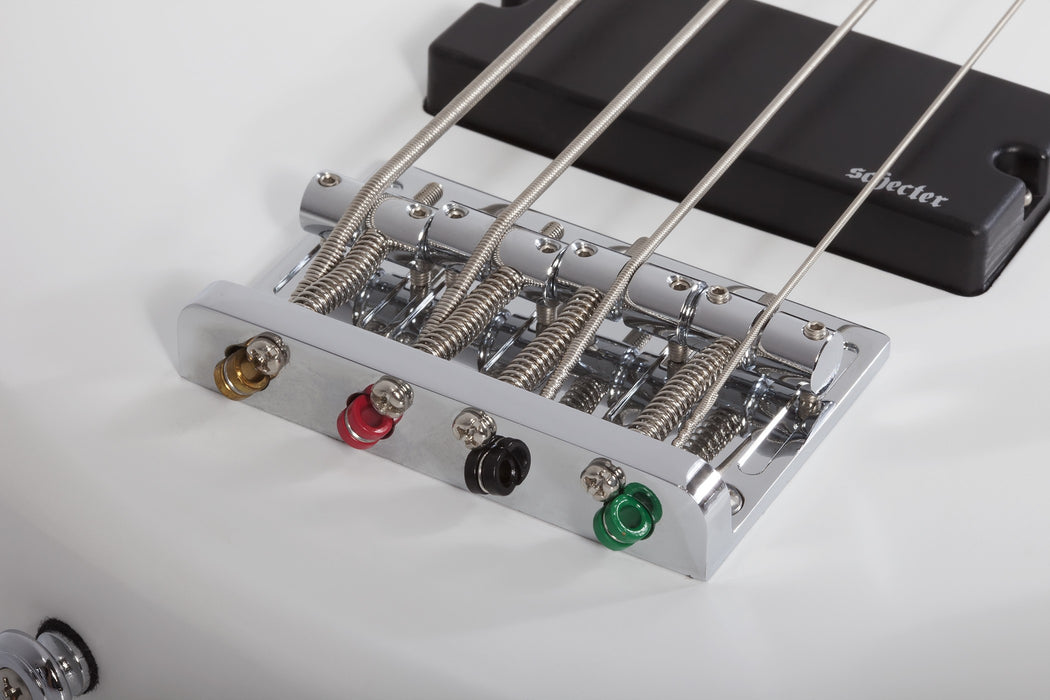 Schecter C-4 Deluxe Electric Bass Guitar - Satin White