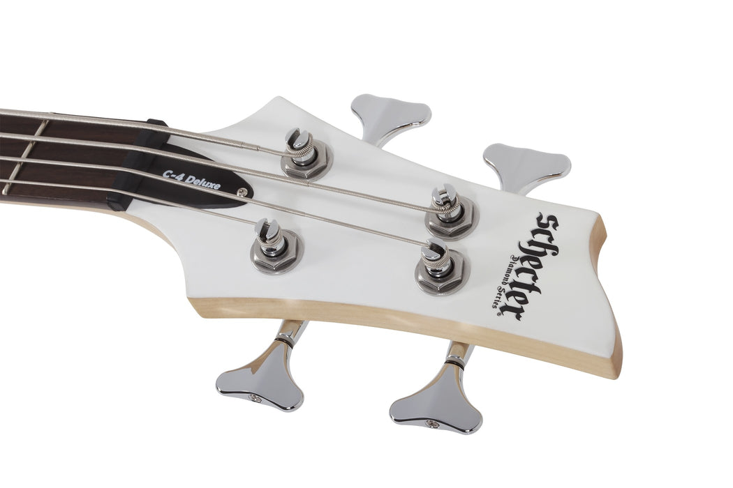 Schecter C-4 Deluxe Electric Bass Guitar - Satin White
