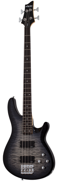 Schecter C-4 Plus Electric Bass Guitar - Satin Charcoal Burst