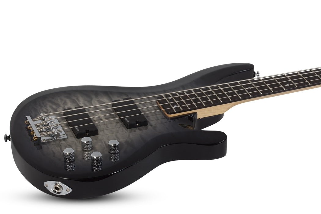 Schecter C-4 Plus Electric Bass Guitar - Satin Charcoal Burst