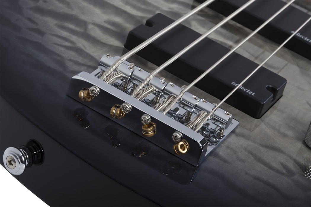 Schecter C-4 Plus Electric Bass Guitar - Satin Charcoal Burst