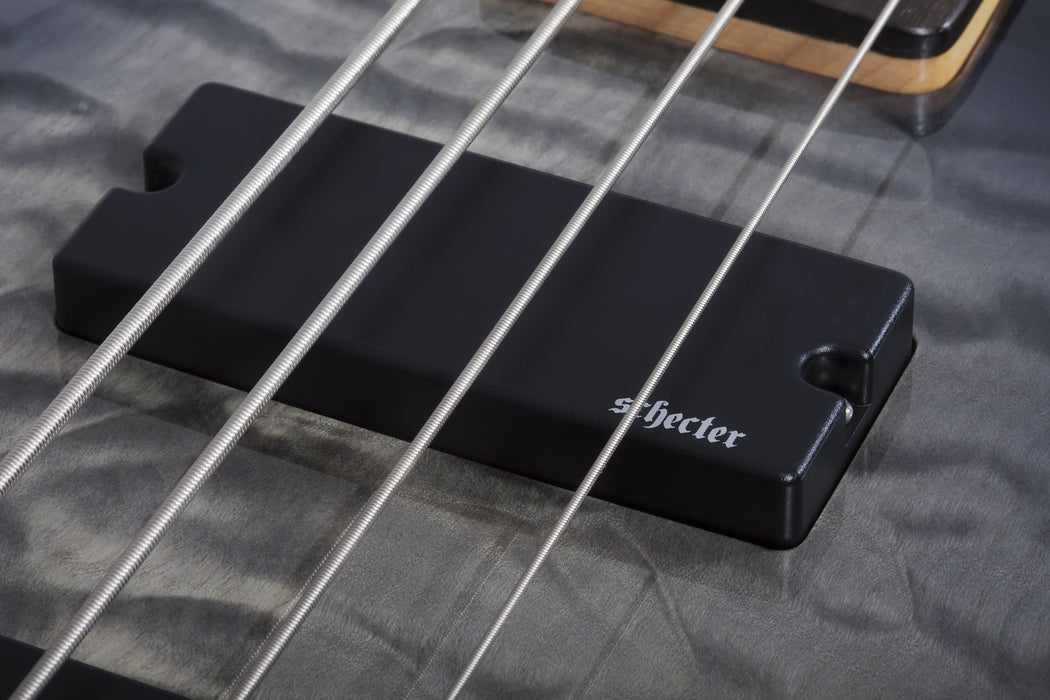Schecter C-4 Plus Electric Bass Guitar - Satin Charcoal Burst