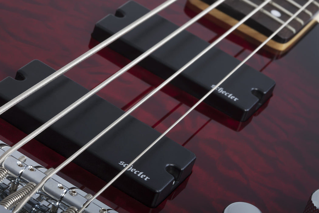Schecter C-4 Plus Electric Bass Guitar - See-Through Cherry Burst