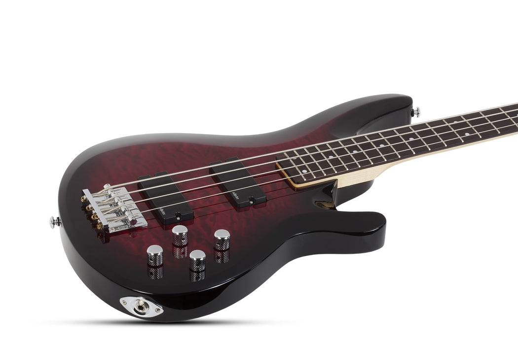 Schecter C-4 Plus Electric Bass Guitar - See-Through Cherry Burst