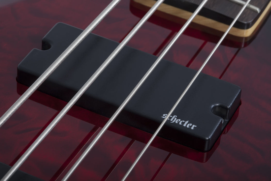 Schecter C-4 Plus Electric Bass Guitar - See-Through Cherry Burst
