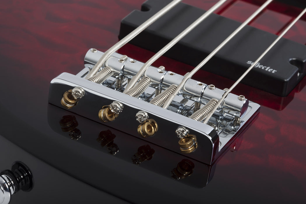 Schecter C-4 Plus Electric Bass Guitar - See-Through Cherry Burst