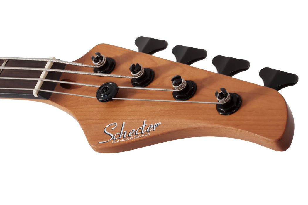 Schecter C-4 Standard Electric Bass Guitar - Tobacco Burl