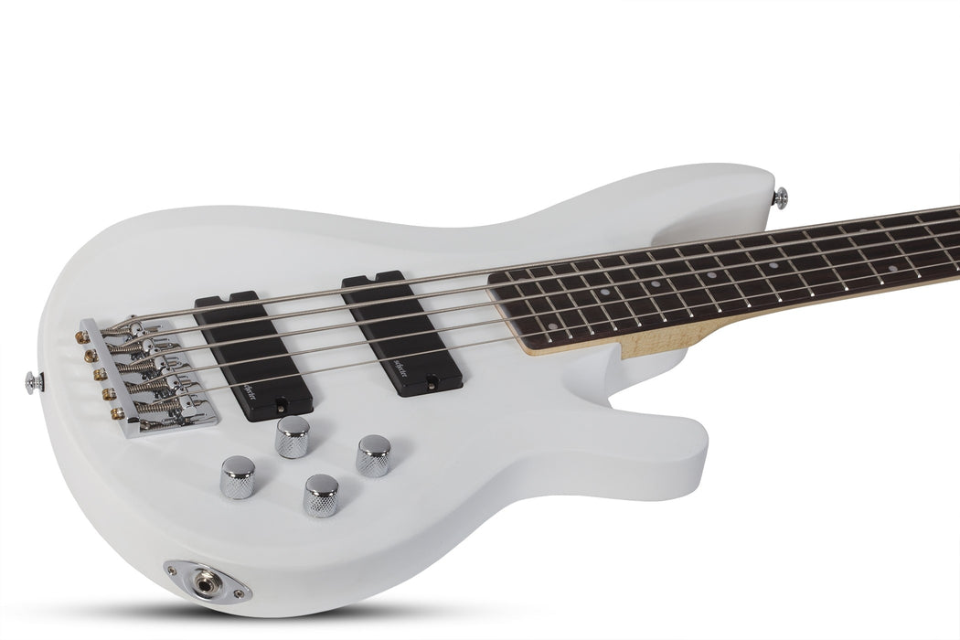 Schecter C-5 Deluxe Electric Bass Guitar - Satin White