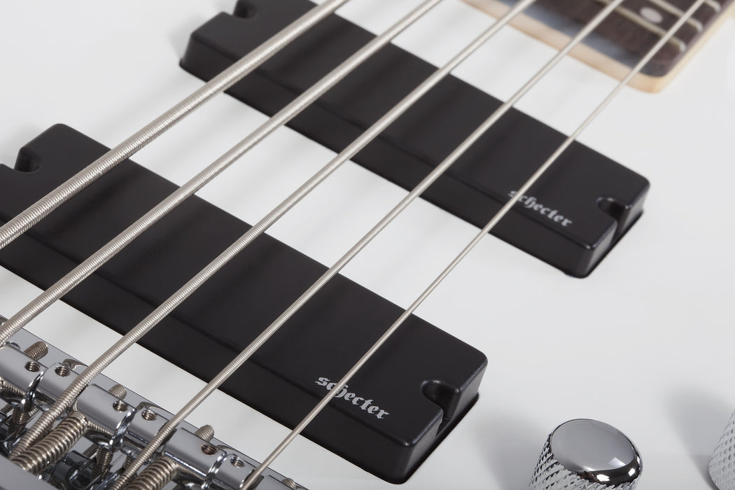 Schecter C-5 Deluxe Electric Bass Guitar - Satin White