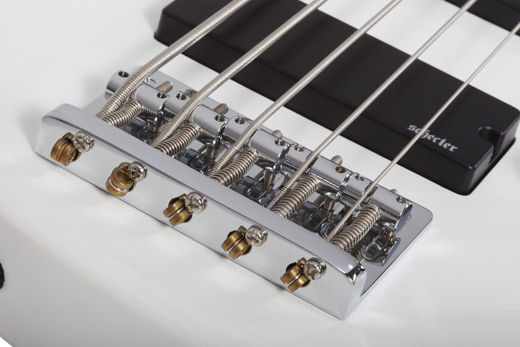 Schecter C-5 Deluxe Electric Bass Guitar - Satin White