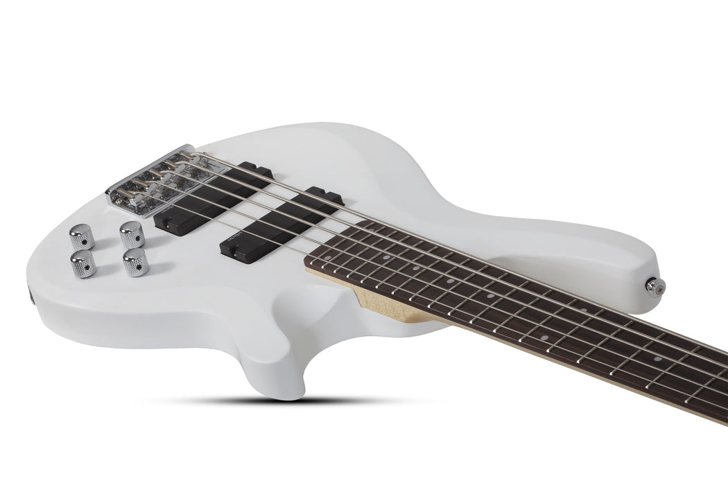 Schecter C-5 Deluxe Electric Bass Guitar - Satin White