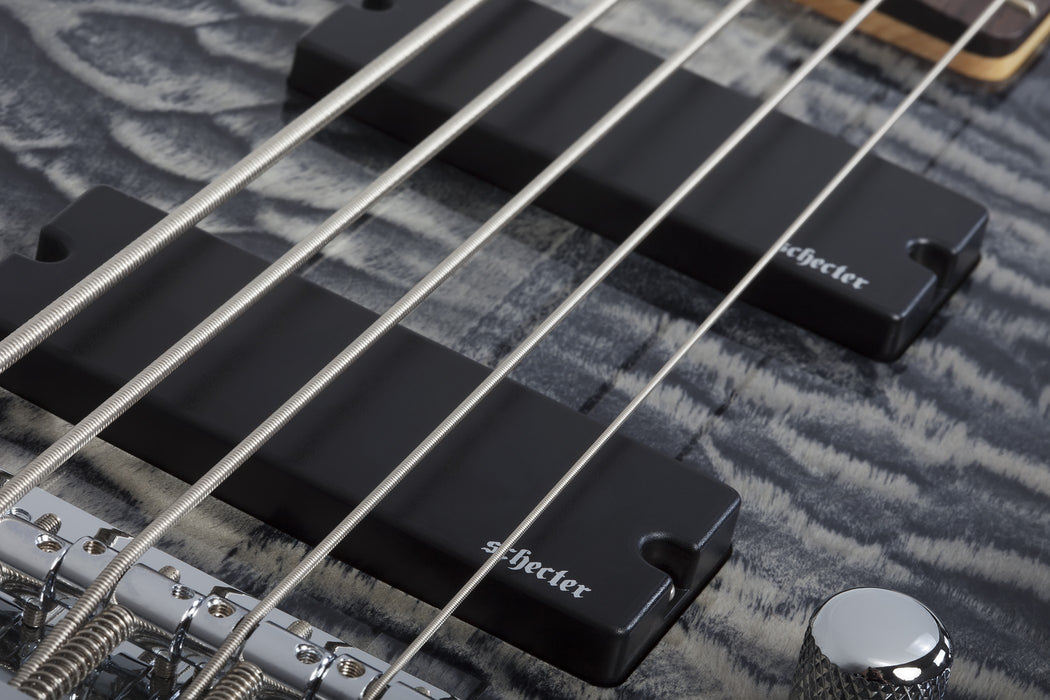 Schecter C-5 Plus Electric Bass Guitar - Satin Charcoal Burst